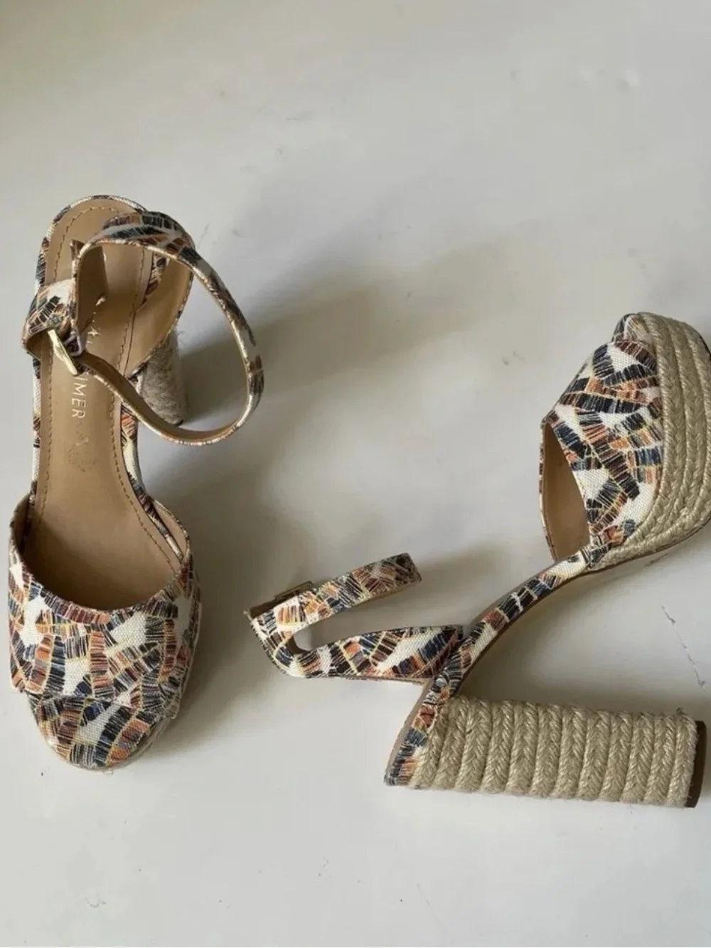 Gibson Latimer Multicolor Printed Espadrille Heels Sandals
